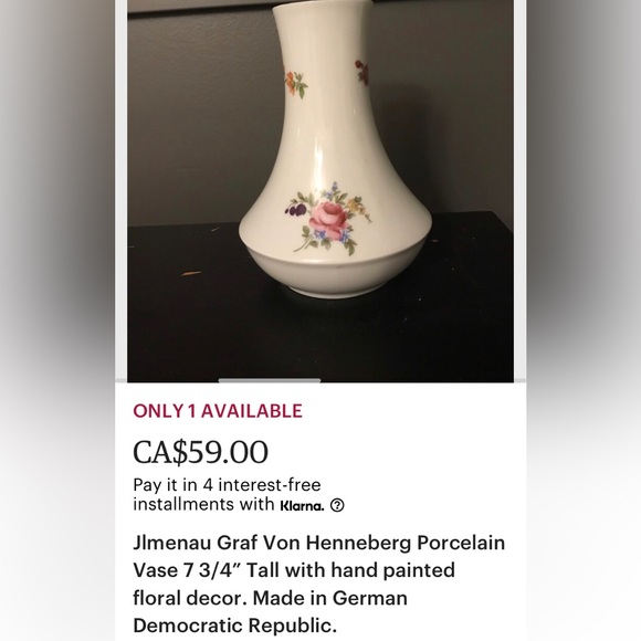 Vintage 40’s JL Menau Graf Von Henneberg porcelain vase - Picture 13 of 17